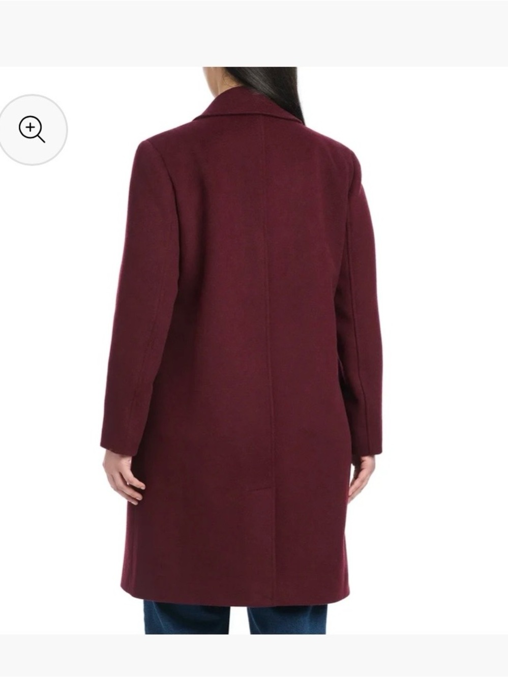 Women's Tailored Long Coat in Burgundy size M
